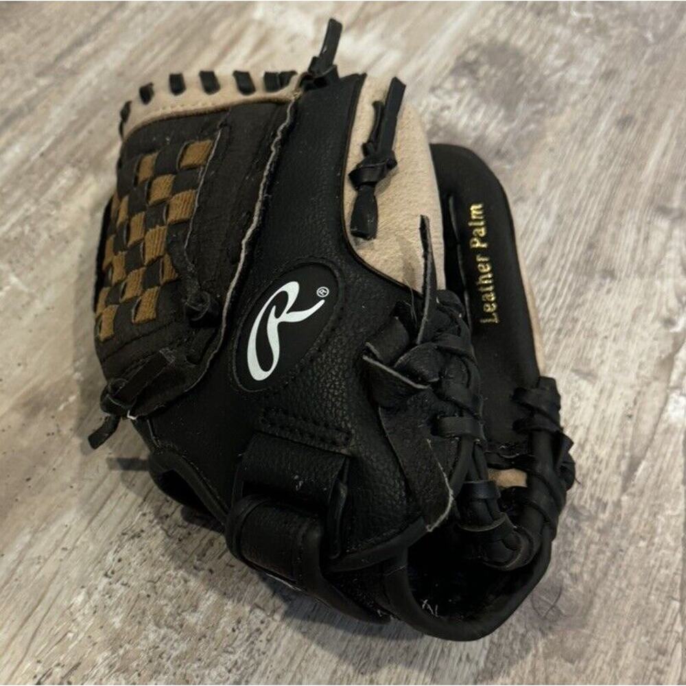 Rawlings PM105RB Playmaker Youth Baseball Glove RHT 10.5" Leather Black Tan - Picture 4 of 5